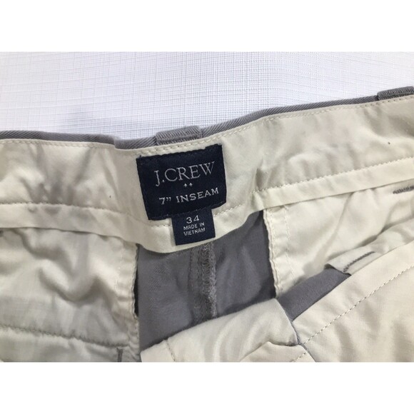 J Crew Shorts Mens 34 Grey Flat Front Chinos Cotton Casual 7" - Picture 4 of 5